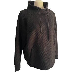 Green Tea Black Quilted Mockneck Pullover Sweater Jacket Sz XXL Womens Plus Long